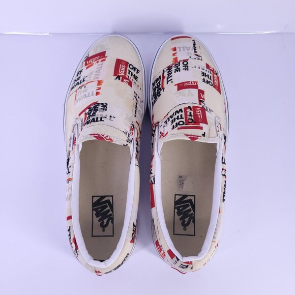 Vans Classic Slip-On Off The Wall Logo Print Shoes Mens 10.5 / Womens 12 - Picture 8 of 11